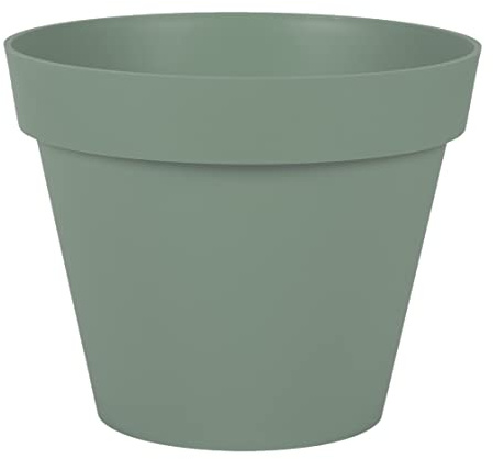 EDA - Blumentopf Toskana, rund, Ø 30 cm – Volumen 10 l – Ø 29,5 x H 24 cm – Lorbeergrün