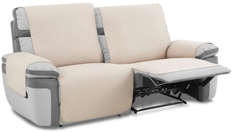MAXIFUNDAS | Cubre Sofá Relax Slam | Color Beige | 2 Plazas | Acolchado, Reversible, Antideslizante y Repelente a Líquidos | Ideal para Hogares con Mascotas y Niños