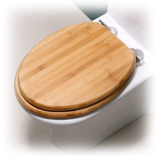 Dawafit Universal-Wc-Sitz Aus Holz Mit Absenkautomatik, Ovaler Badezimmer-Wc-Sitzdeckel Mit Schnellverschluss Und Um 360 ° Verstellbarem Scharnier, Und Zu Reinigen