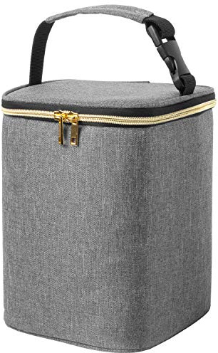 Teamoy Bolsa térmica para leche materna, bolsa para biberones para hasta 4 botellas grandes de 9 onzas, perfecta para mamá lactante de vuelta al trabajo, Gris (Solo bolsa)