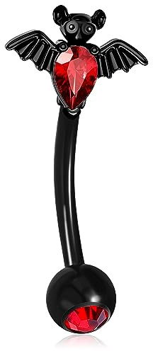 Melighting Rook Ohrring 16g Fledermaus Rook Piercing Schmuck Edelstahl Knorpel Ohrringe Curved Barbell Piercings Augenbrauen Schmuck