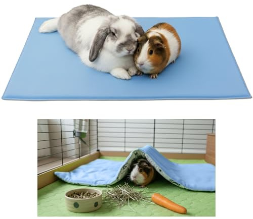 NEO SOLVO Fleece-Decke & Matte für Meerschweinchen und Kaninchen | 60 x 120 cm – Midwest – Blau- Waschbare, weiche & saugfähige Unterlage. Perfekt als Spielmatte für Ihre Kleintiere