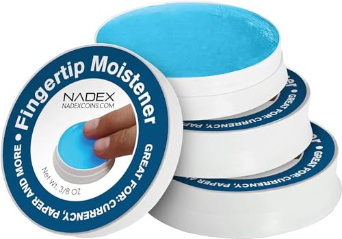 Nadex 12 Pack Fingertip Moistener Pads, Blue - Non-Slip Counting Cash Bills Separating Documents - Finger Moisturizer Non-Toxic Greaseless Odorless Pad for Office/Home
