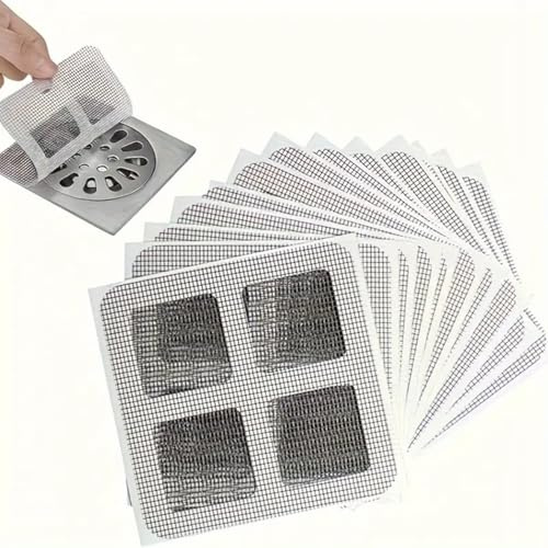 50PCS Hair Catcher for Shower Drain,Disposable Floor Drain Covers Mesh Stickers,Sink Strainer Protector,Bath Plug Hair Trap Filters for Bathroom & Bathtub & Kitchen & Laundry(10 × 10CM/3.93*3.93inch)