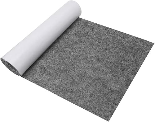 Gohytal Filz Selbstklebend Mittelgrau 2mm 40x220cm Selbstklebender Filz, Filzstoff Selbstklebend, Klebefilz, Filzstoff zum Kleben, Filzmatte Selbstklebender für DIY Auto Box Liner, Camper, Kfz, Möbel