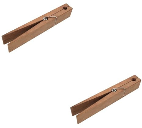 PRETYZOOM 2pcs Wooden Clothespin Towel Holder Giant Jumbo Clothespin Reusable Nonslip Bath Towel Rack
