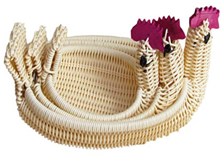 MUSISALY 3pcs Basket Storage Rattan Basket Imitated Rattan Knitting Sundries Storage