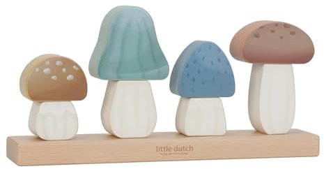 Little Dutch 7230 FSC Holz Stapelspiel Steckspiel Pilze - Forest Friends