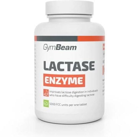 GymBeam Laktase-Enzym Tolerase® 5000 FCC-Einheiten - Laktase Enzym 90 Kapseln zur Unterstützung der Verdauung von Laktose für Menschen mit Laktoseintoleranz, praktische Anwendung vor Mahlzeiten