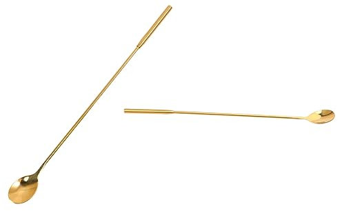 ABOOFAN Stainless Steel Long Handle Mixing Spoons Stirring Cocktail Dessert for Milk Tea Ice Spoon