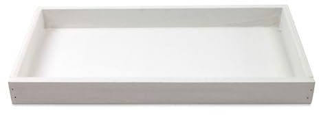 matches21 HOME & HOBBY Vassoio da portata in legno, 30 x 15 cm, colore bianco, vassoio decorativo rettangolare come moderno ciotola in legno per Natale, decorazione da tavolo boho, portacandele o