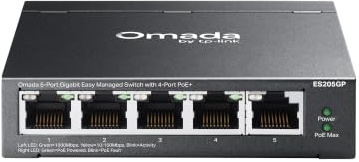 TP-Link Omada 5-Port Gigabit Easy Managed Switch with 4-Port PoE+(ES205GP)