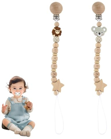 2 Stück Handgemachte Schnullerkette Cup Catcher BPA-frei Sicherheitsgurt für Verstellbarer Kinderwagenkette zum Aufhängen von Trinkbecher Halteriemen für Kinderwagen