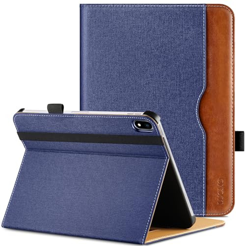 LUCMO Hülle für iPad A16 11. Generation 11/ipad 10. Generation 10,9 | PU Leder Schutzhülle mit Ständer, Kartensteckplatz Tablet Hülle ipad 2025 2022 - Dunkelblau