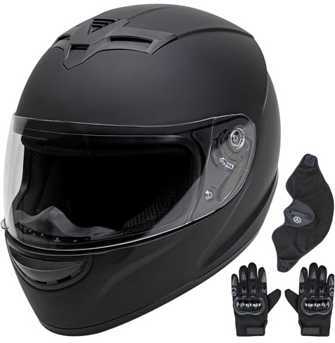 Cartman Full Face Motorcycle Helmet DOT Approved - Motorbike Racing Street Bike Helmets for Adults with Visor Large
