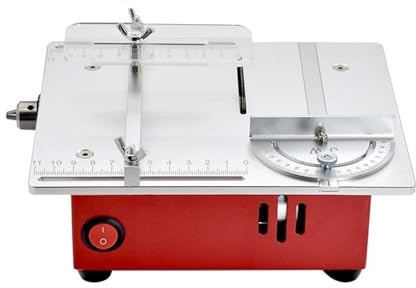 Mini máquina de corte, Mini sierra de mesa deslizante con hoja circular for carpintería, bricolaje, manualidades, corte, sierra de banco,para cortar latón acero bricolaje