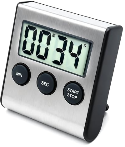 Kurzzeitmesser Küchentimer, Digital Kitchen Timer,Stainless Steel Digital Mini-Wecker mit Magnet für Küchengeräte 100 Minuten Countdown Timer