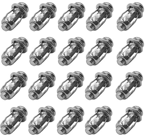 Runseaway 20Pcs M8 x 30mm Heavy Duty Hollow Wall Anchors, Carbon Steel Molly Bolt Drive Anchor Screws Set for Drywall, Plaster, Tile, Thin Walls, Door, Iron Pipe, Secure Fixing Kit