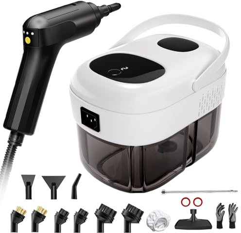 Limpiador a Vapor Alta Presión, Mango Ajustable 3 Niveles, Calentamiento 15s, 1400ml Limpiador de Vapor de Mano, Steam Cleaner Portátil Para Hogar, Cocina, Baño, Coche, Suelos, Muebles