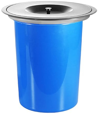 HXYONGN Integrated Round Shell Trash Can Invisible Plastic Kitchen Bin Hidden Stainless Steel Waste Basket for Desk Modern Design Space-Saving Easy to Clean