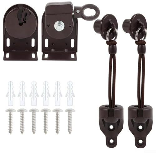 Rollo Zubehör Set mit Endkappe, Seilen und Sockeln, Ersatz Installationszubehör für Sonnenschutz und Rollos (schwarz)