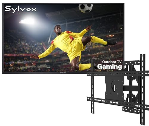 SYLVOX 75 TV da Esterni con Copertura & Supporto da Parete - 120 Hz | 4K UHD 1000 Nits, Smart Google Outdoor Gaming TV, Dolby Atmos, HDMI 2.1 | HEVC 10, DVB-S2/T2, Impermeabile IP55