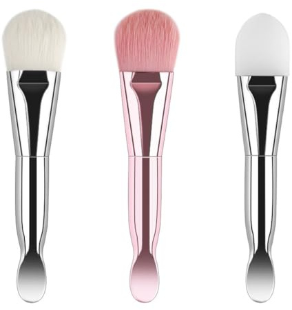 Abaodam Brochas para Mascarilla Facial Set de 3 para de Silicona y Fibra de Aplicadores Fáciles de Limpiar para DIY y Mezcla de Crema DIY Mezcla Crema
