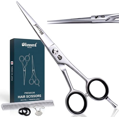 Blizzard Professionelle Friseurschere – japanische 420 Stahl mikroverzerrte Haarschere für Männer und Frauen – 16 cm rasiermesserscharfe Haarschneideschere für Friseure und Salongebrauch – Friseur-Set