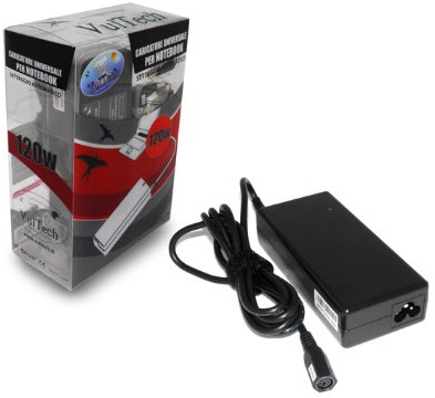 VulTech AU-120W Alimentatore, Universale per Notebook, Autosettante, Nero