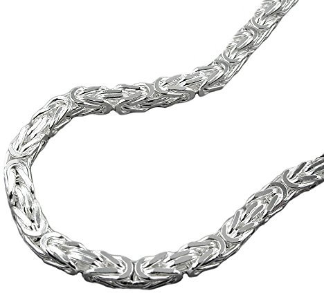 Kette Halskette Königskette Silberkette 925 Silber Damen für Frauen Breite 3 mm Kettenlänge 60 cm Anhängerkette