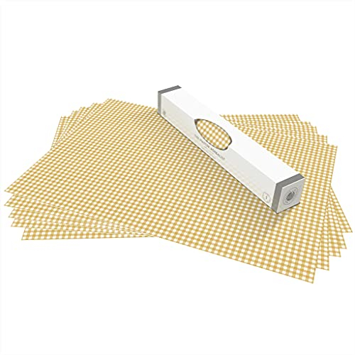 The Master Herbalist UNSCENTED & WIPE CLEAN Drawer Liners in a BARLEY GINGHAM Design - Perfect for Kitchen Drawers, Shelves, Cupboards & Cabinets