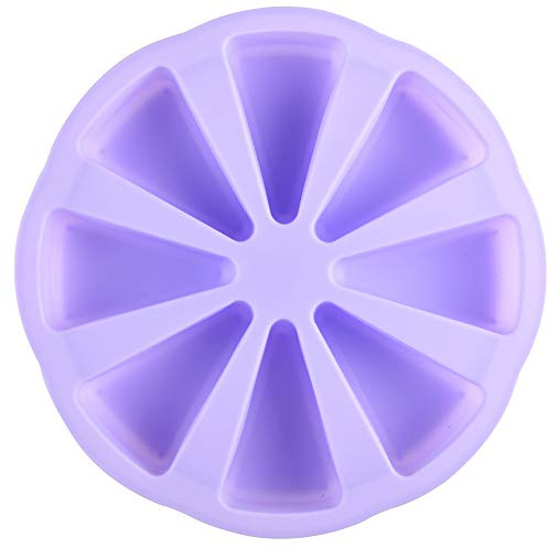 Mirenlife 8 Triangle Cavity Silicone Portion Cake Mold Slices Pastry Pan Pizza Slices Pan(Light Purple)
