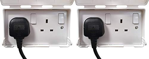 BabySecurity Electric Plug Socket Cover (2 Pack, Double) Prevents Tampering Accidents, Ideal for Home, School and Nurseries - White UK 3 Pin Plug