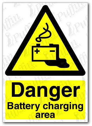 Danger Battery Charging Area Sign (Self Adhesive, A5)