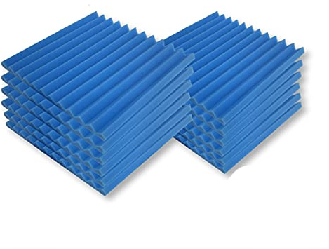 SK Studio 12 Stück Akustikschaumstoff Schallschutz Schaum Matte Keilschaumstoff Schalldämmplatten Soundproof Foam, Noppenschaumstoff Schaum-Fliesen für Zuhause und Studio 30x30x5cm, Blau