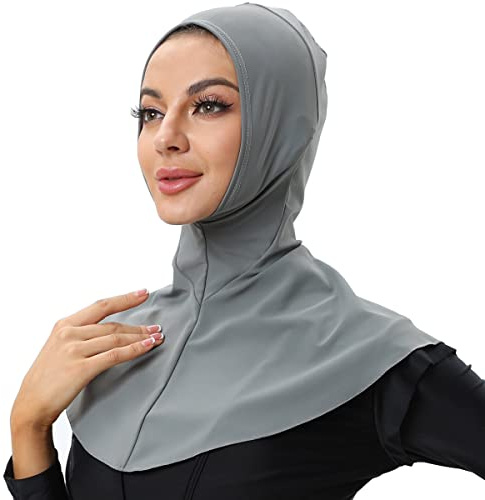 seafanny Kvinnors simma hijabs heltäckande simmande scarf solskydd(Ljusgrå)