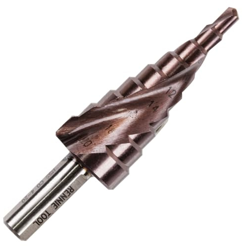 Rennie Tools – 4-20 mm HSS Cobalt-Spiralnut-Stufenbohrer/Lochschneider für Metall, Edelstahl und Hartmetalle