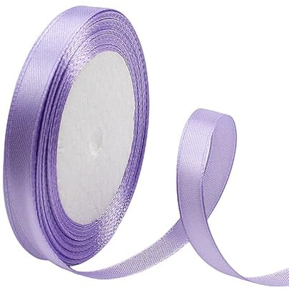 Satinband Helles Lila 10mm, 23 Meters Dekoration Präsent Geschenkband Breit Schleifenband, Stoffband für Kleid Hochzeit, Taufe und Geburtstag Geschenke,Satin Dekoband, Deko Band Geschenkverpackung