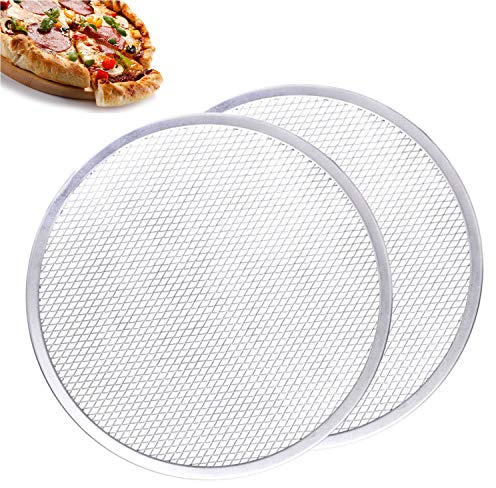 AZKEEGREY 2 Stück Pizza Screen 30 cm Pizza Gitter für Pizzaofen | Pizzablech Gelocht aus Aluminium, Pizza Netz, Pizzagitter Antihaftbeschichtet für Ofen