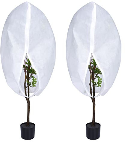 olyee Plant Fleece Frost Protection, Outdoor Plant Covers for Winter, Plant Fleece Jackets Garden Fleece Bags Protect Plants from Frost for Olive Tree (2 Pack, 80x100cm), PLT-001