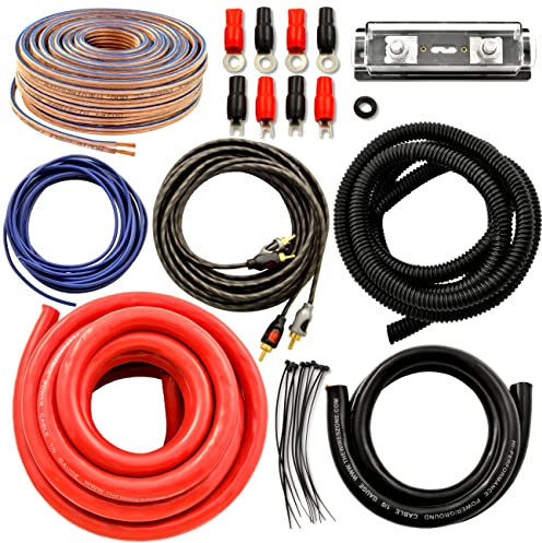 Kit complet d'amplificateur de câblage et câble flexible de calibre 1/0 pour voiture