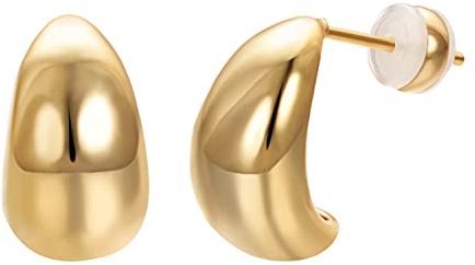 Airokiy Ohrringe Dupes Drop Ohrringe Hypoallergene 18K Vergoldete Chunky Gold Wassertropfen Schmuck für Frauen