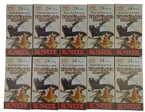 Sparpack Knox Räucherkerzen 10x Tabak Virginia Größe M Räucherkegel 013300
