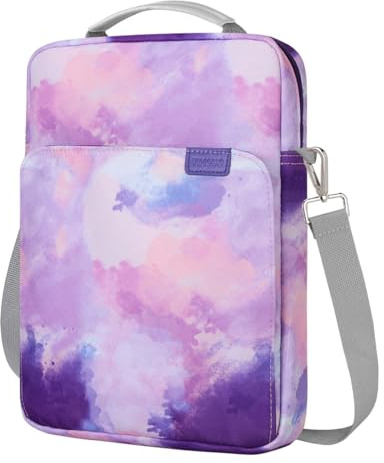 TiMOVO 13 Pouces Etui Tablette avec Bandoulière, Aquarelle Violette | Compatible avec iPad Air 13, iPad Pro 13/12.9, Surface Pro 12, Galaxy Tab S10 Plus/FE+, Remarkable Paper Pro 11,8