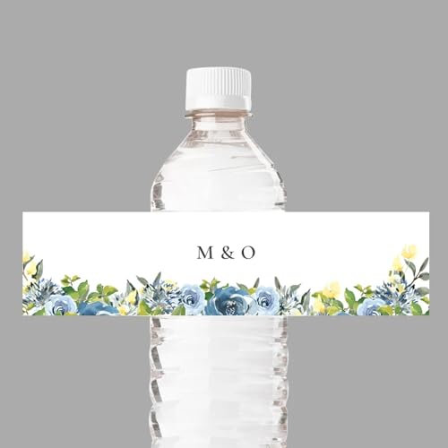 Etichette Personalizzate Per Bottiglie D'Acqua - Adesivi Per Bottiglie Personalizzate Con Testo Con Motivo Floreale Rosa, Etichetta Per Bottiglie Impermeabile Per Matrimoni, Lauree, Compleanni, Ann