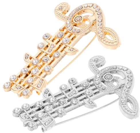 COLLBATH 2stücke Hinweis Broschen Strass Brosche Metall Revers Pin Kleidung Dekorative Brosche Broschen Für Damen Festivalbrosche Notizkleidungsbrosche Festivalgeschenk Metallbrosche Und An