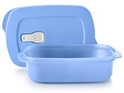 Tupperware Store Serve & Go - Contenitore rettangolare per alimenti con sfiato, per preparare i pasti in frigorifero e riscaldare i pasti + coperchio, lavabile in lavastoviglie, adatto al microonde e