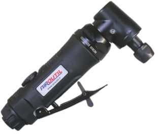 AIROUTIL Meuleuse d'angle Pneumatique à Pince avec Mandrin 6 mm Puissante 375W - Meulage, d’Ébavurage et Polissage - Travail du Metal - Gaine Confort Anti-Vibration