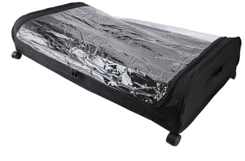 ciciglow Unterbett-Aufbewahrungsbox mit Rollen, Großem Fassungsvermögen und Faltbarem Rollbarem Unterbett-Organizer, Hochbelastbaren Bettschubladen für Kleidung, Bücher, Schuhe (BLACK)