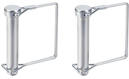 DTGN 12mm x 65mm (DxL) Wellenverriegelungsstift - 2er Pack - Gut für Farmanhänger Rasen - Kohlenstoffstahl-Quadratischer Anhängerkupplungsstift - Silberton